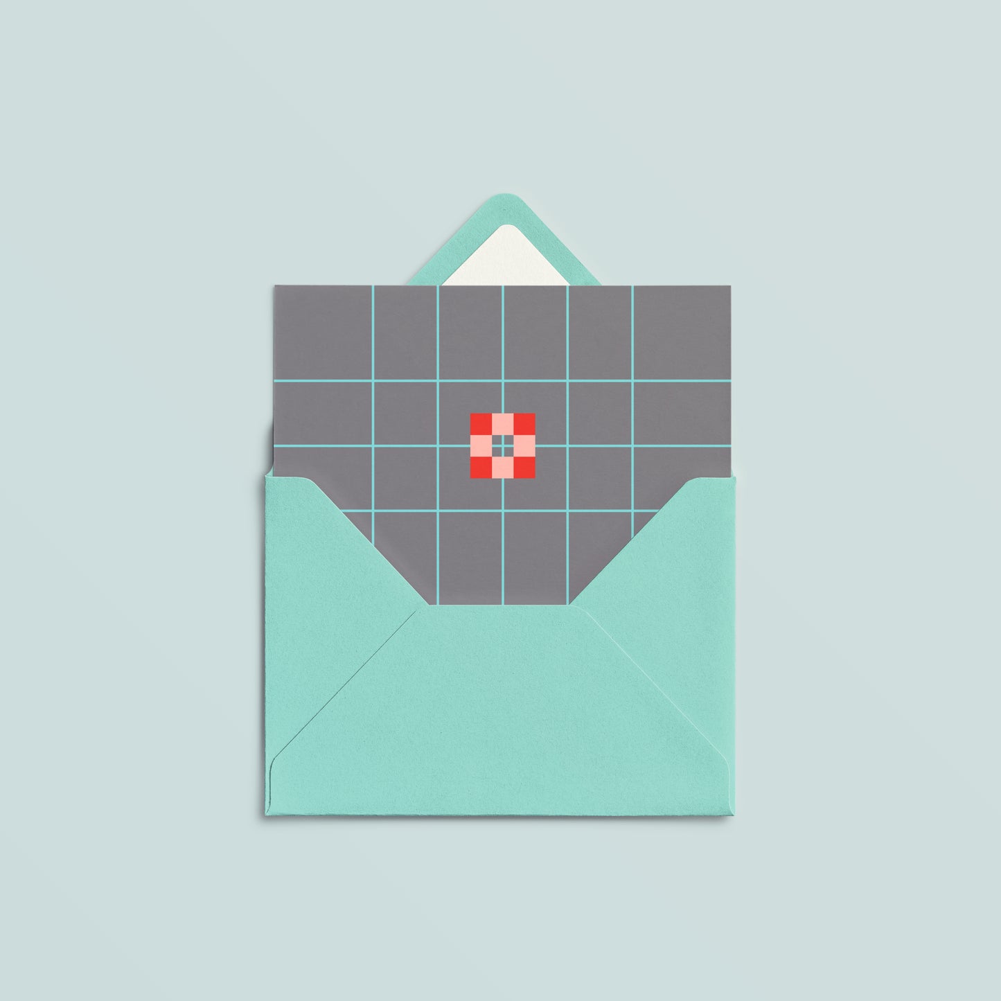 A7 Card Set of 3 | Block Flower Grey