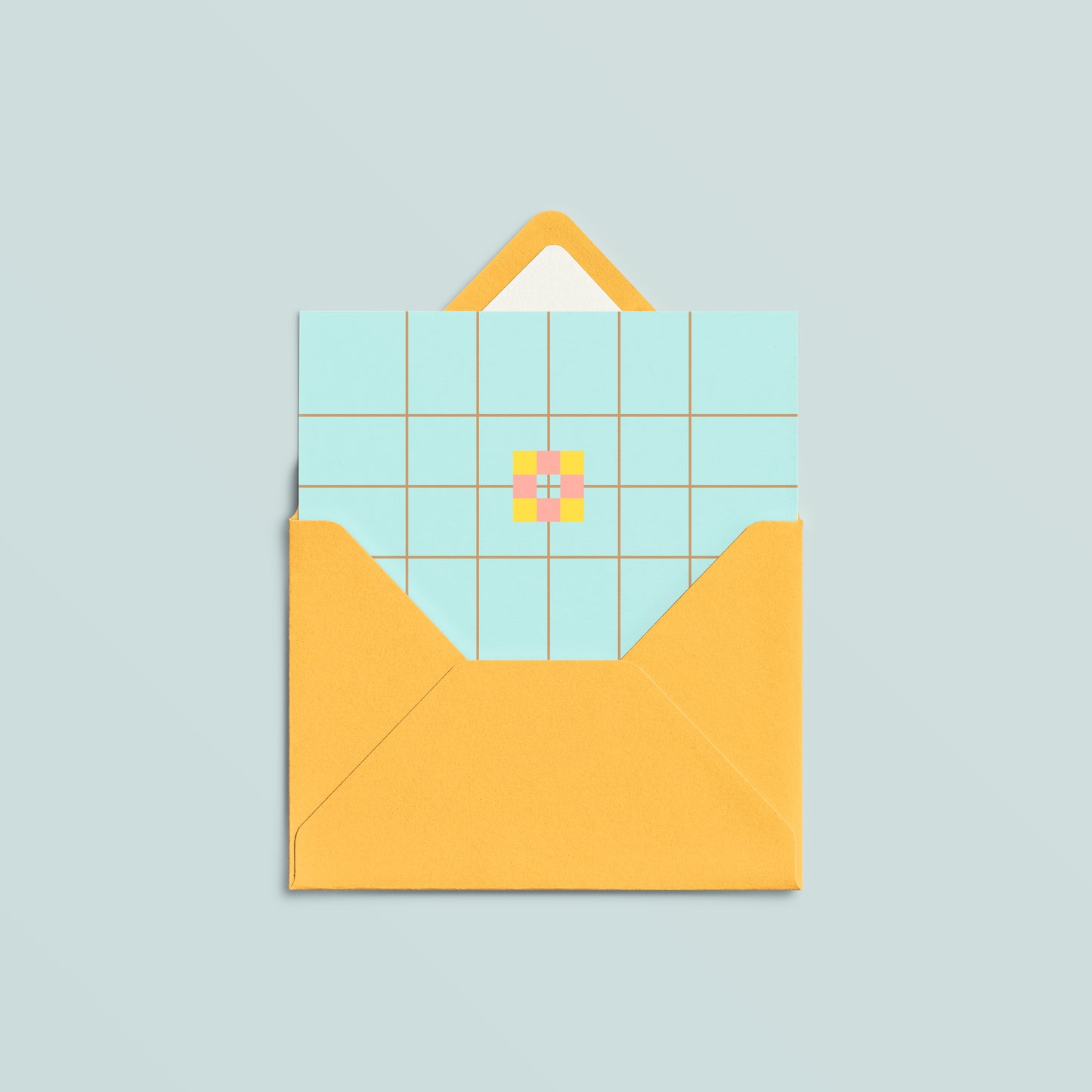 A7 Card Set of 3 | Block Flower Mint