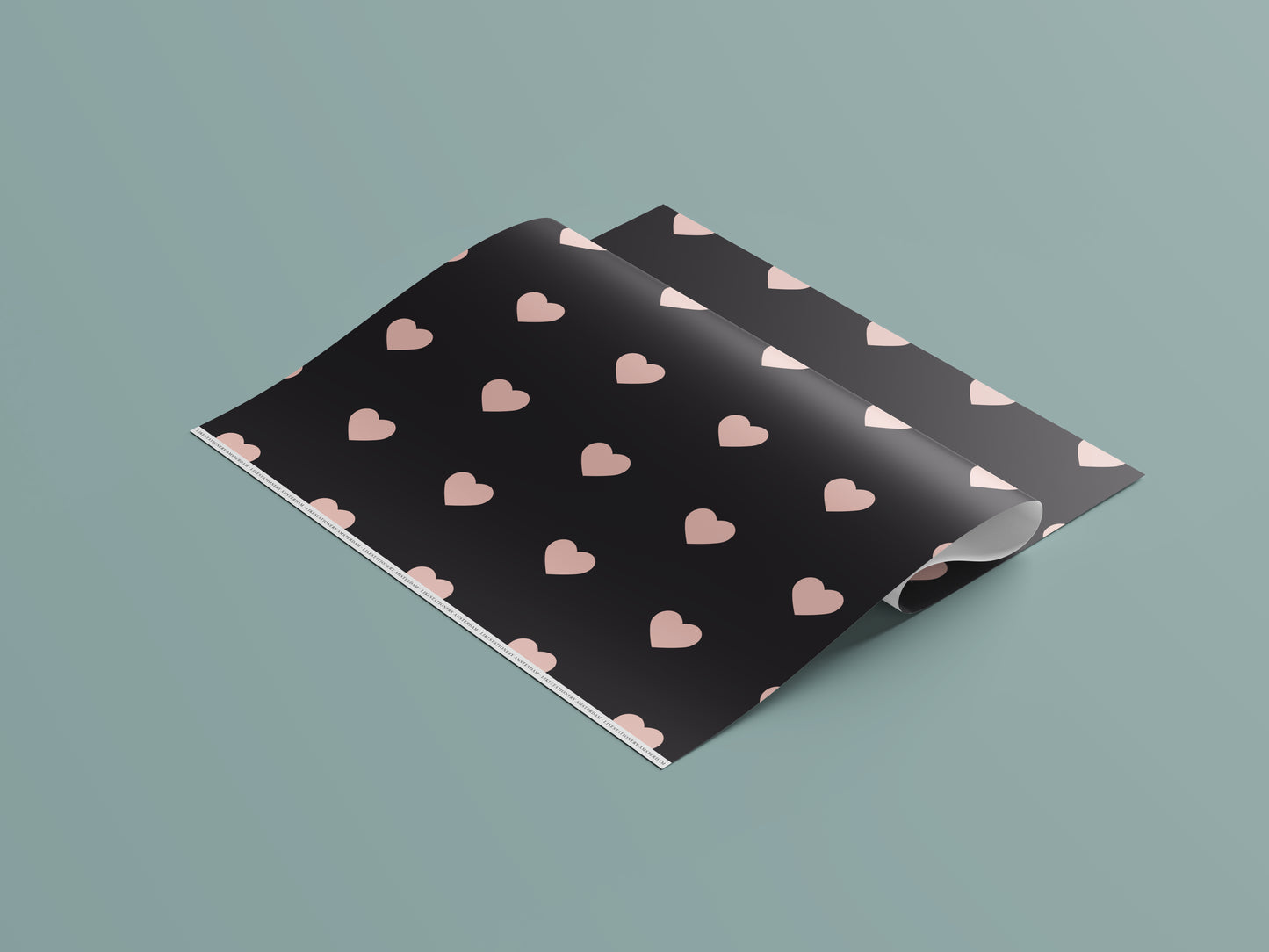 Gift Wrap | Hearts Black