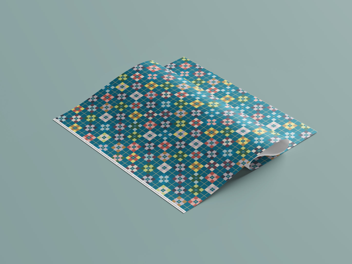 Gift Wrap | Multi blocks Teal