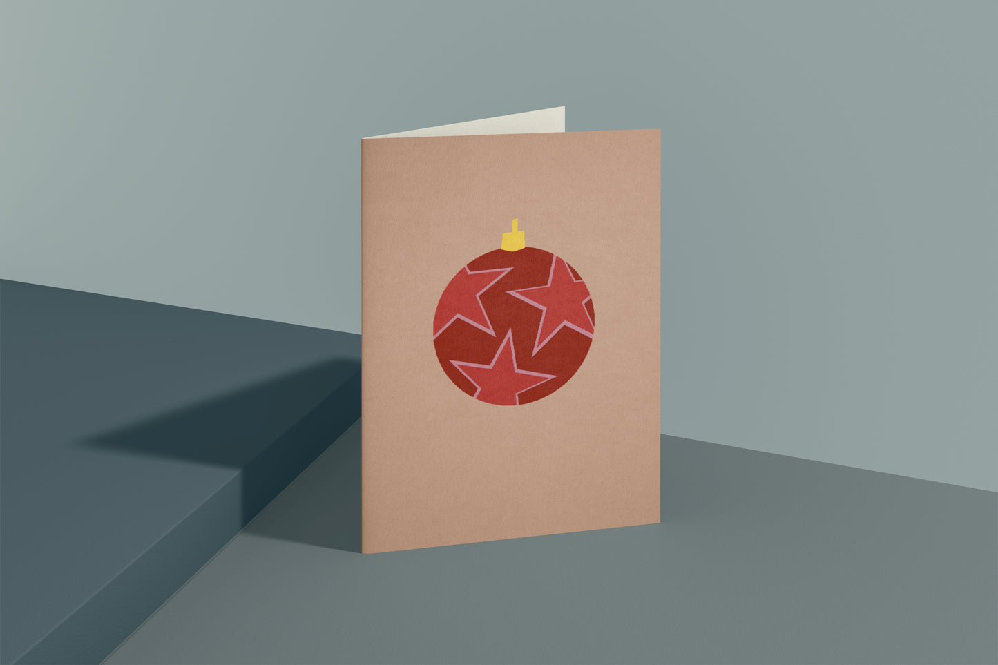 Folded Card | Xmas Ball Stars Mocca