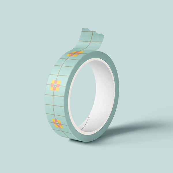 Washi tape | Flowerblock Mint