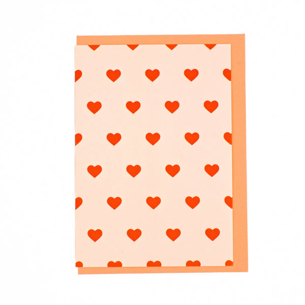 Folded Card | Hearts Peach