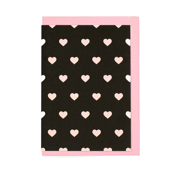 Folded Card | Hearts Black