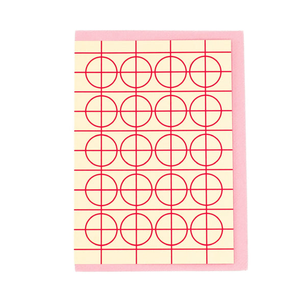 Folded Card | Graphic Grid Pink
