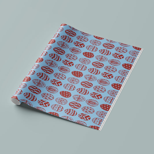 Gift Wrap | Easter eggs - Blue Red