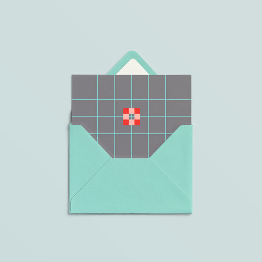 A7 Card Set of 3 | Block Flower Grey