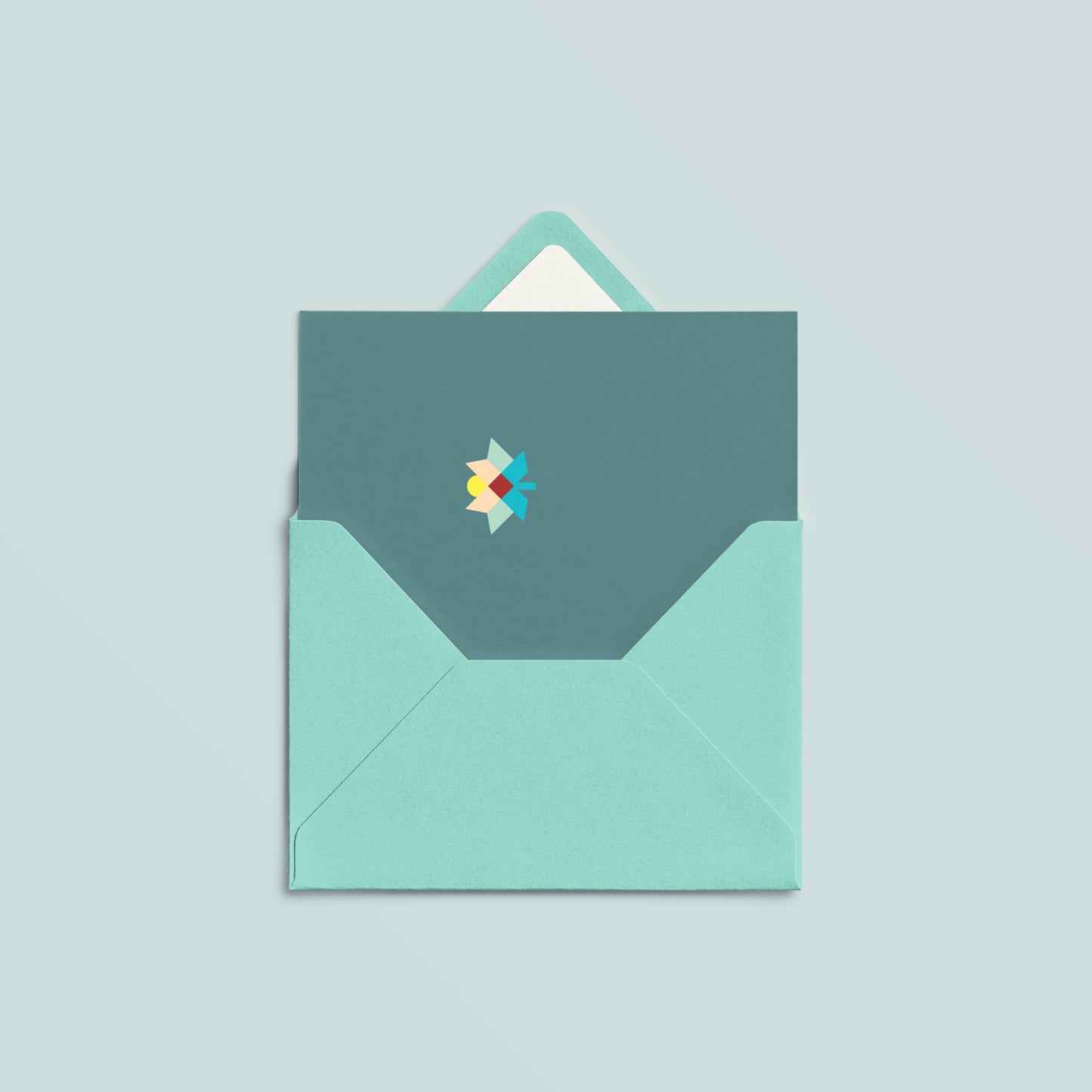 A7 Card Set of 3 | Patch Flower Teal