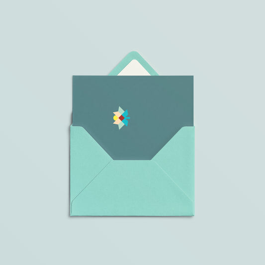 A7 Card Set of 3 | Patch Flower Teal