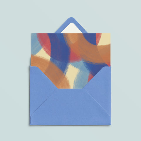 Folded Card | Painted Blue Ovals