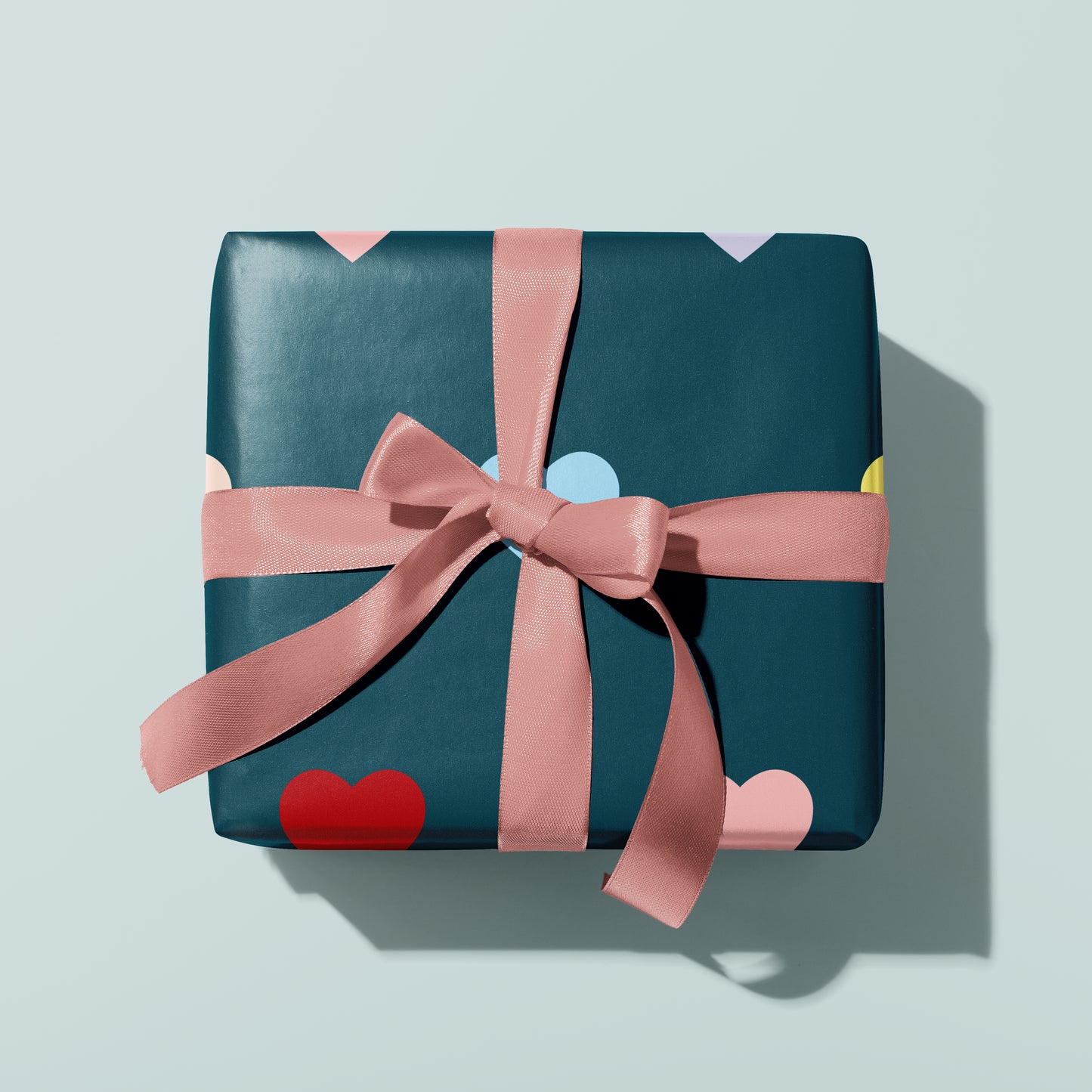 Gift Wrap | Multi Hearts Teal