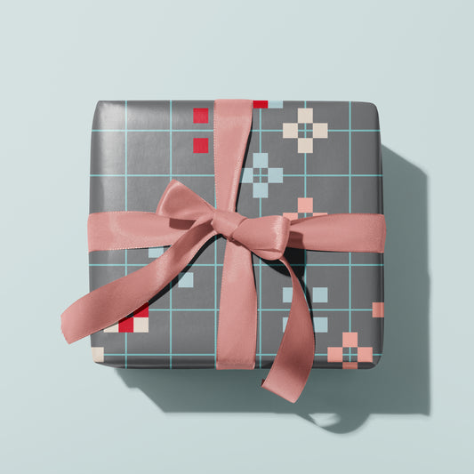 Gift Wrap | Blossom blocks Grey