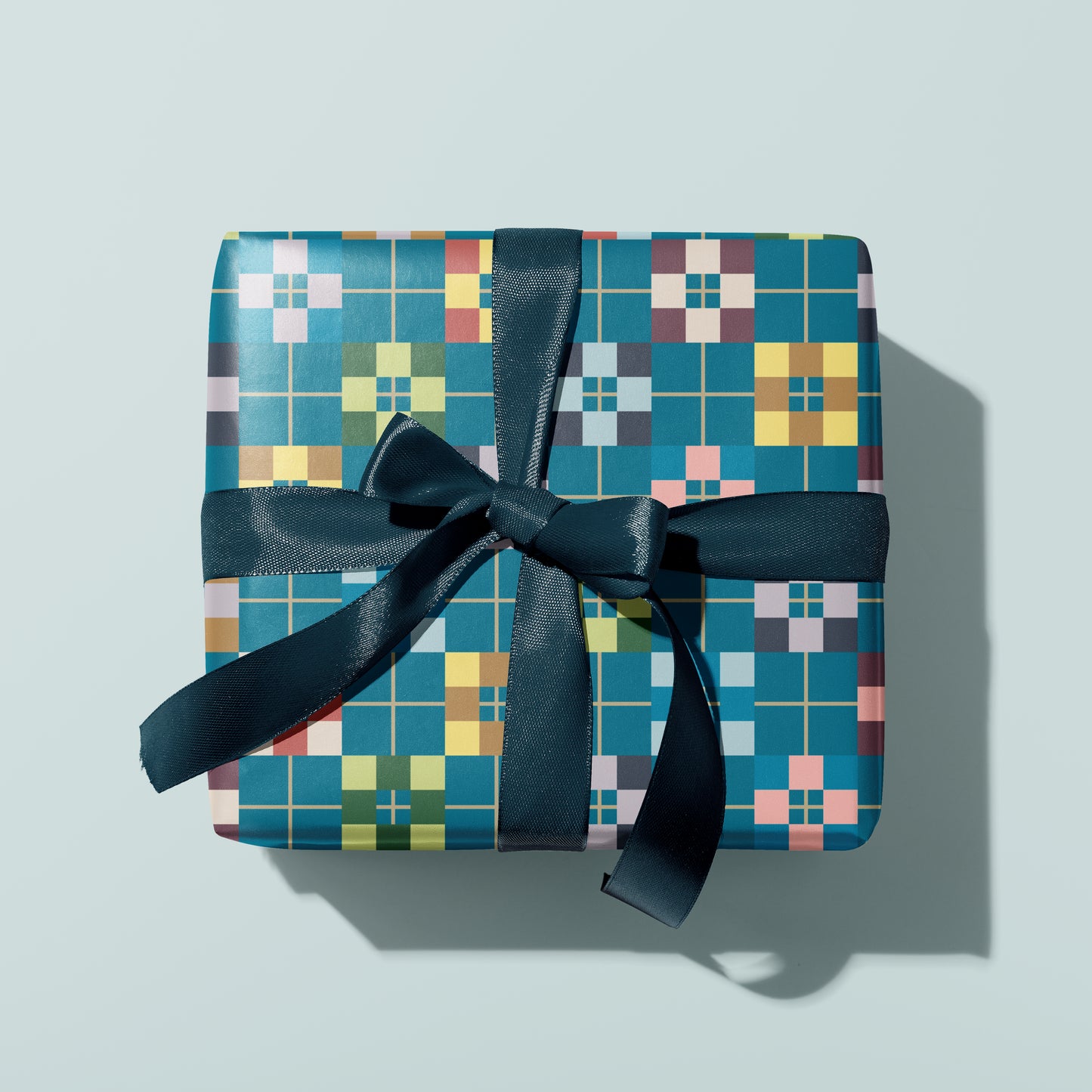 Gift Wrap | Multi blocks Teal