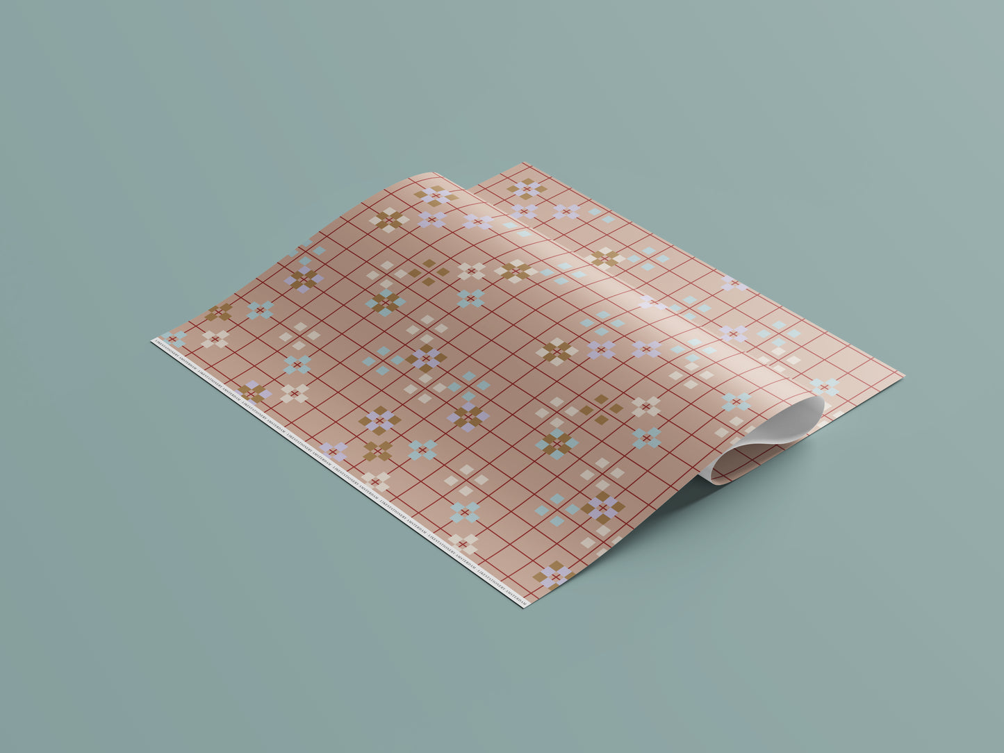Gift Wrap | Blossom Grid Cinnamon