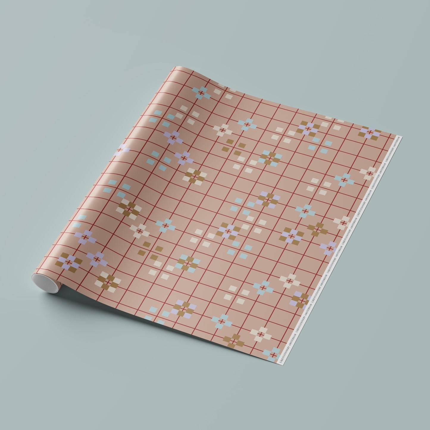 Gift Wrap | Blossom Grid Cinnamon