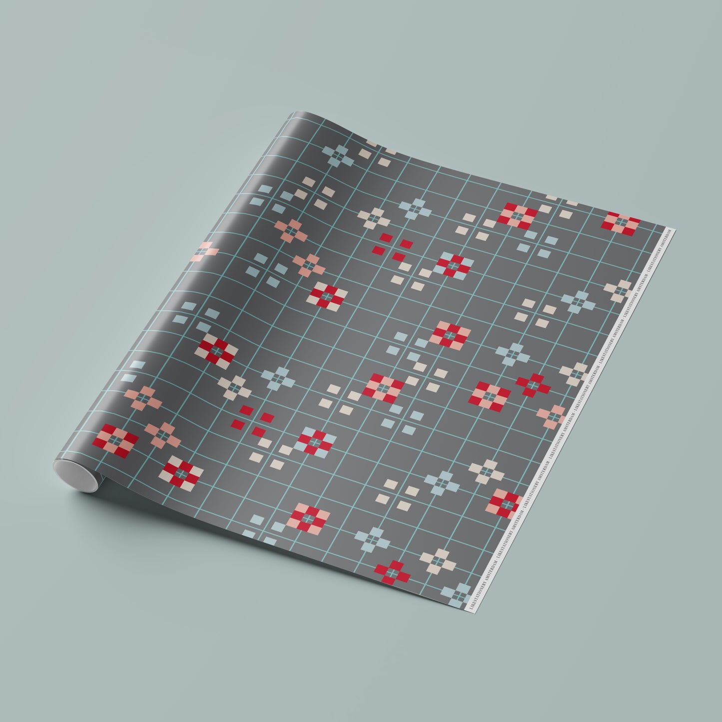 Gift Wrap | Blossom blocks Grey