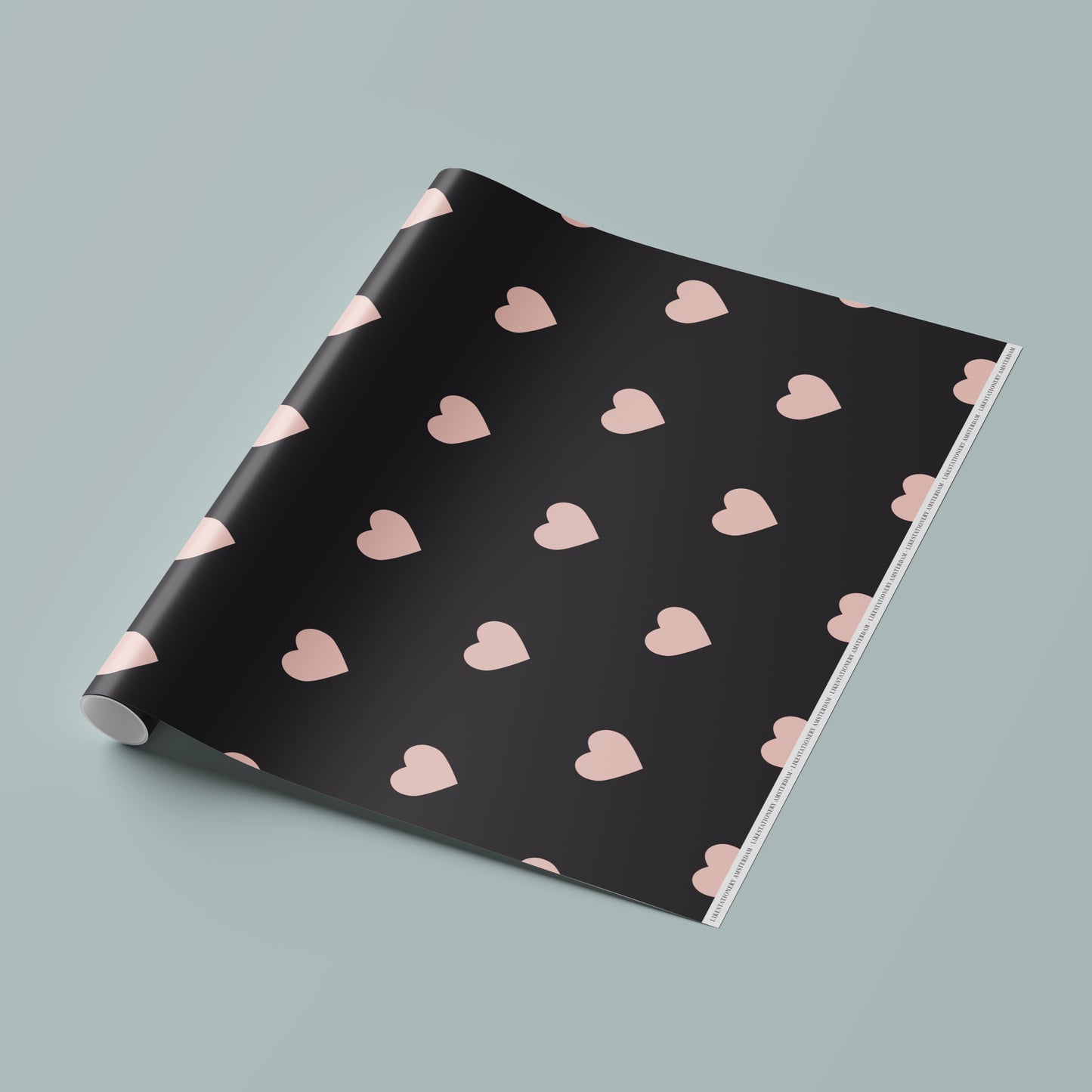 Gift Wrap | Hearts Black