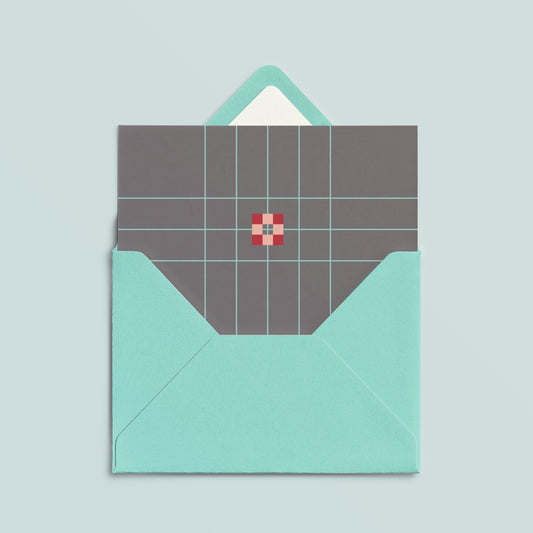 Folded Card | Patch Grid Charcoal