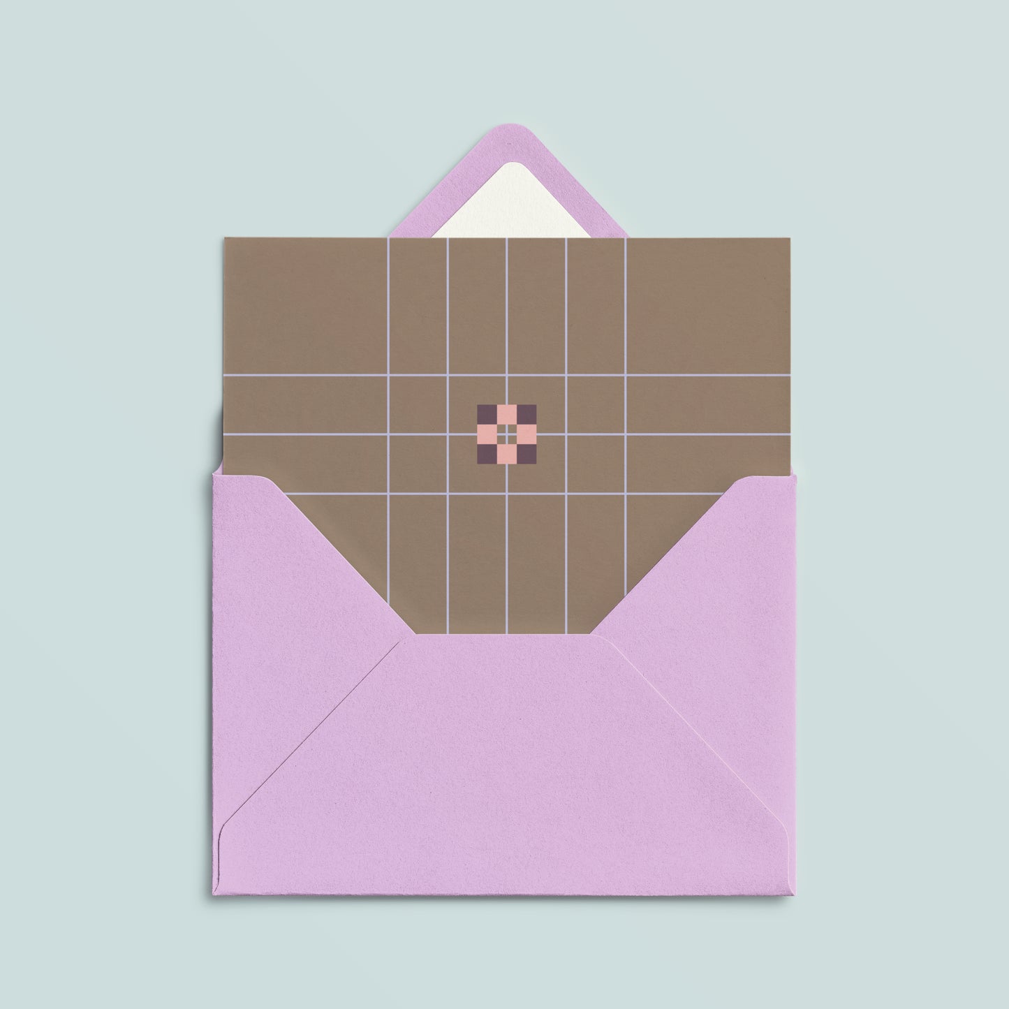 Folded Card | Patch Grid Chocolat