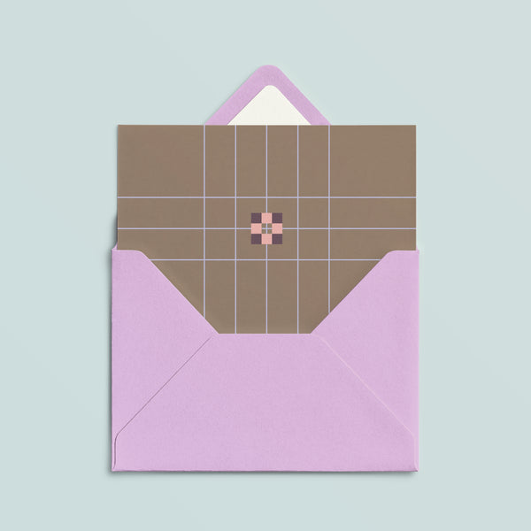 Folded Card | Patch Grid Chocolat