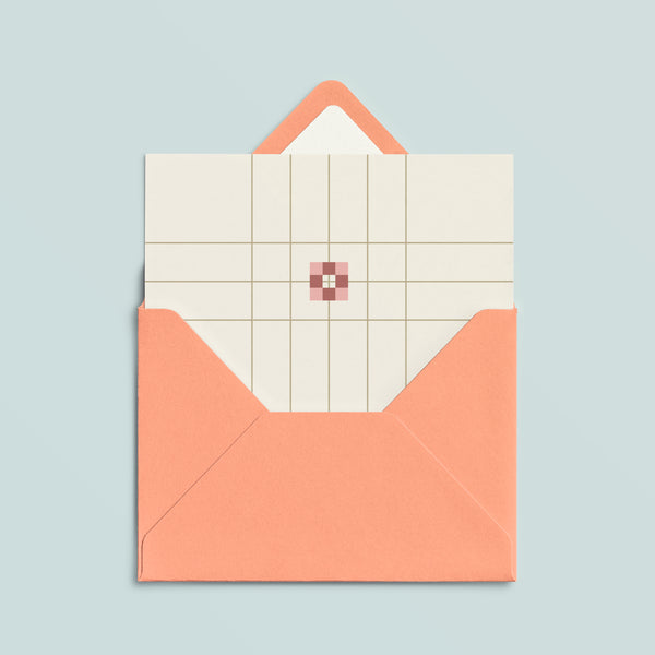 Folded Card | Patch Grid Cream