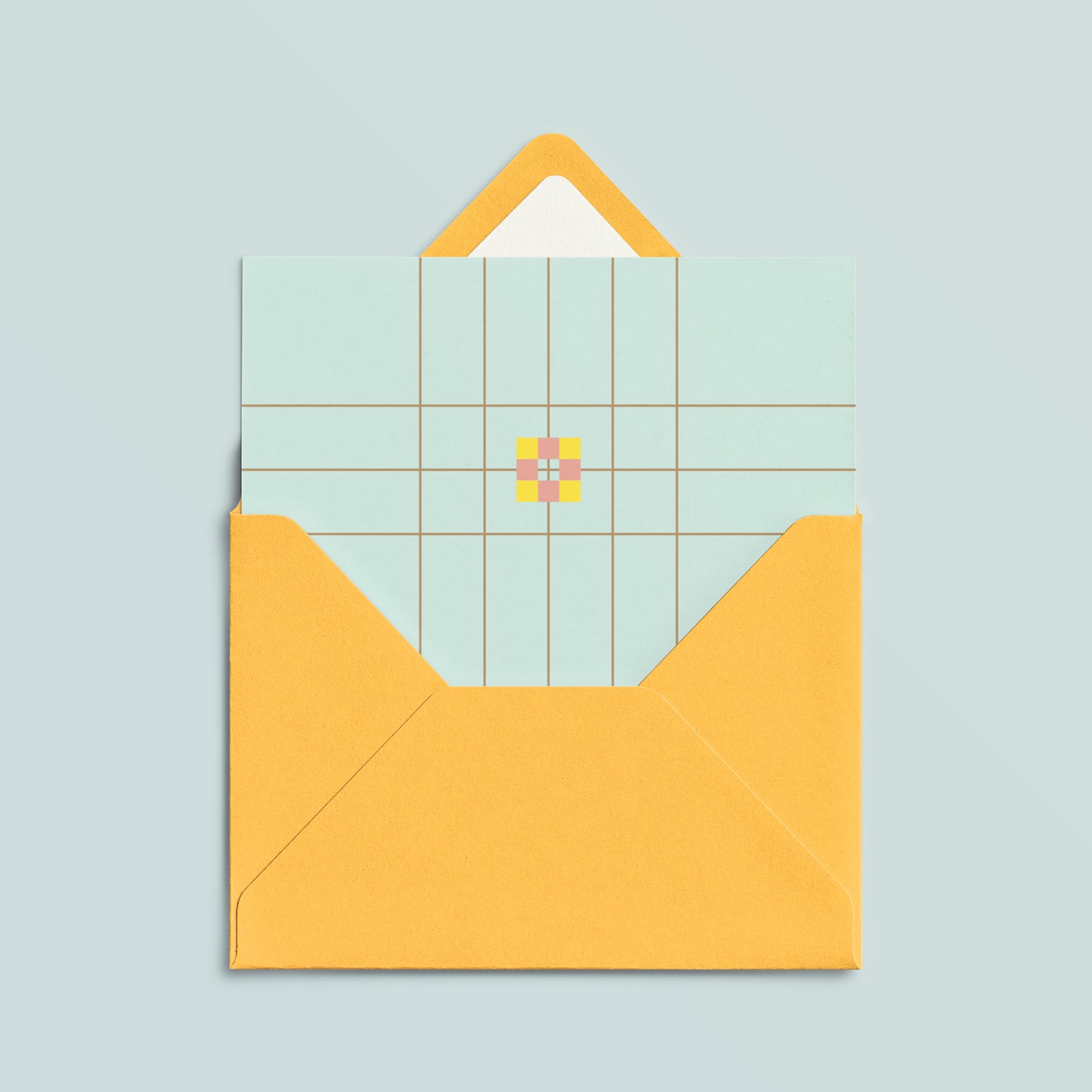 Folded Card | Patch Grid Mint