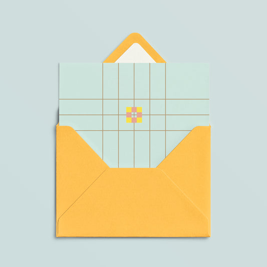 Folded Card | Patch Grid Mint