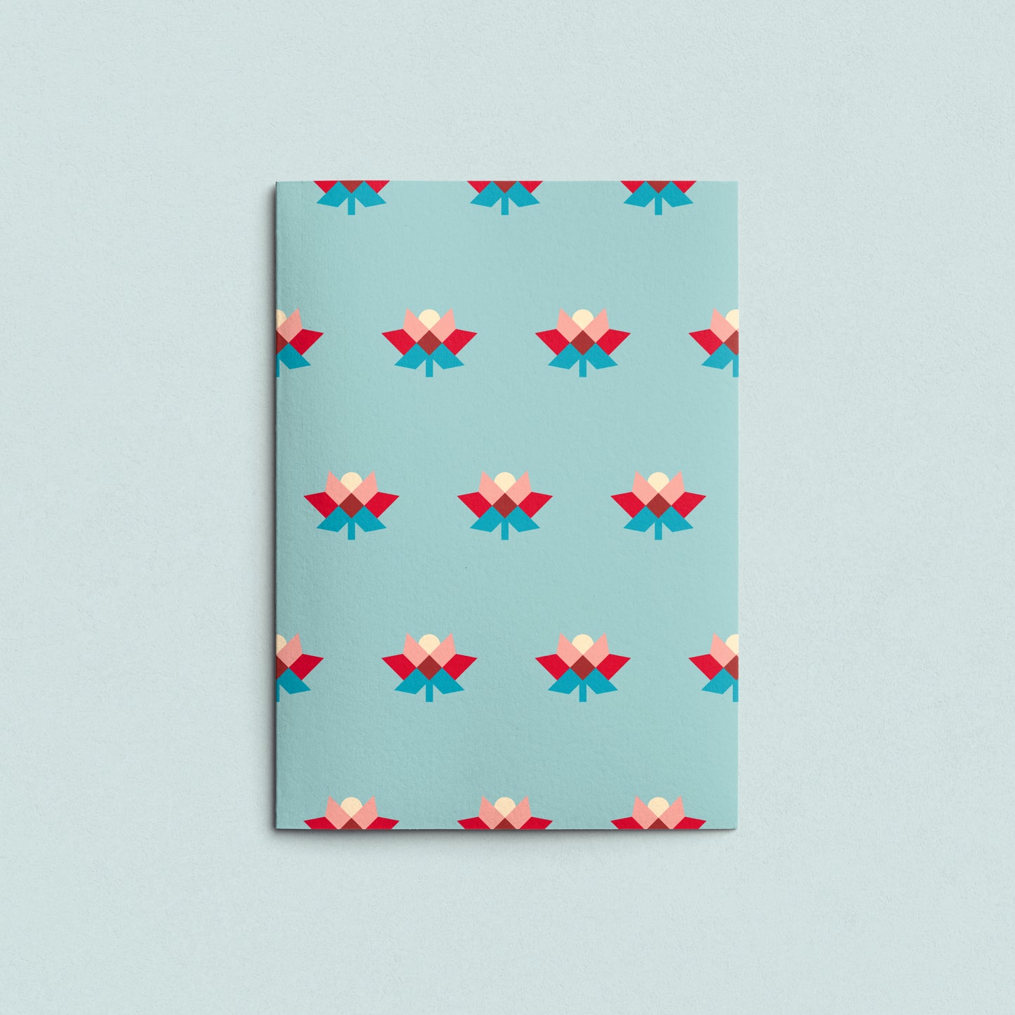 Folded Card | Patch Flowers Dusty Blue