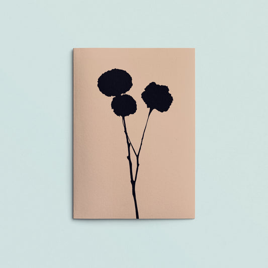 Folded Card | Black Flower Tagetes