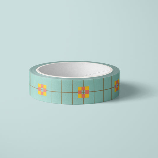 Washi tape | Flowerblock Mint