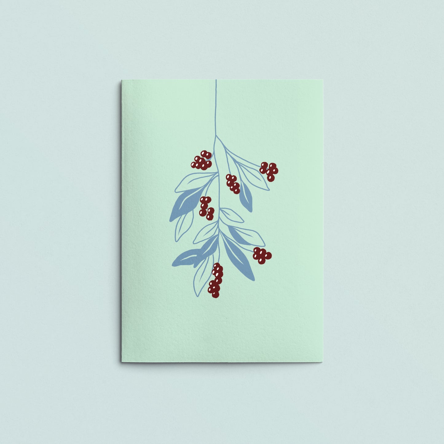 Folded Card | Berry Branch Mint