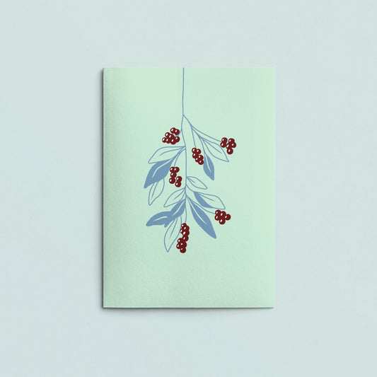 Folded Card | Berry Branch Mint