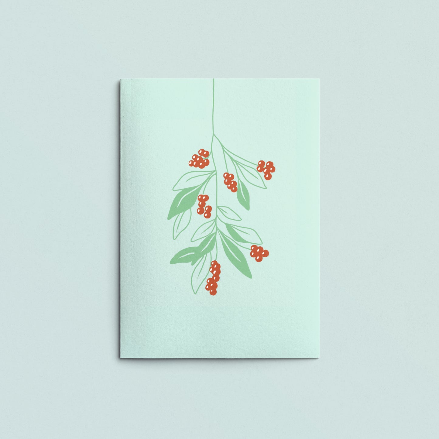 Folded Card | Berry Branch Poppy Mint