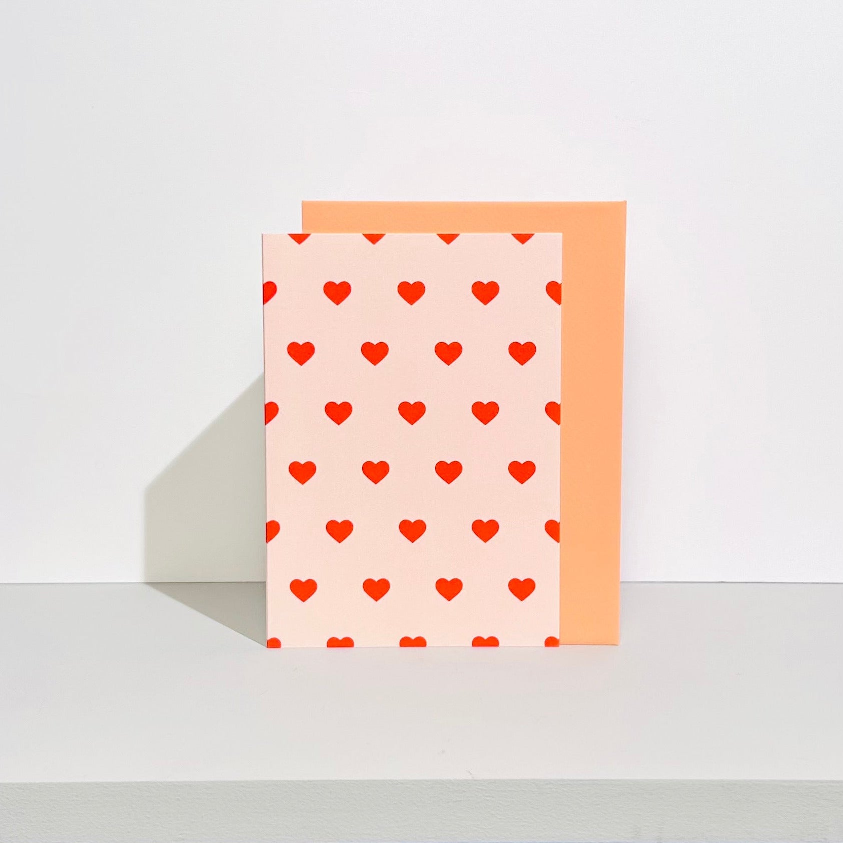 Folded Card | Hearts Peach