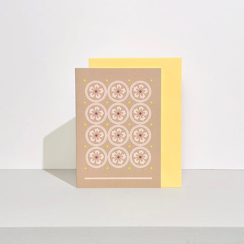 Folded Card | Vintage Flower Mocca