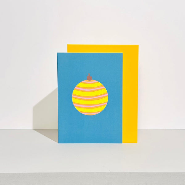Folded Card | X-Mas Stripeball Yellow