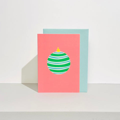 Folded Card | X-Mas Stripeball Green